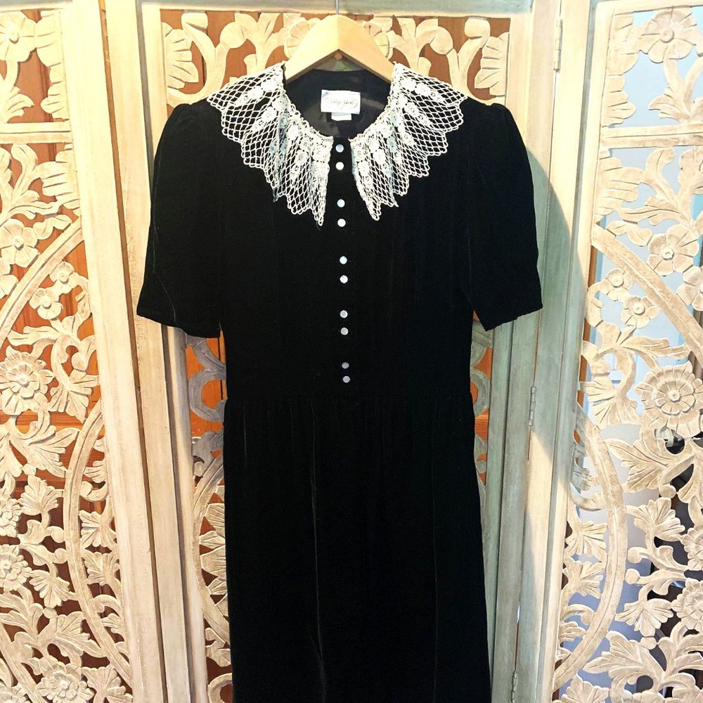 Vintage 80's Bobby's Girl Collar Dress - Picture 1 of 4
